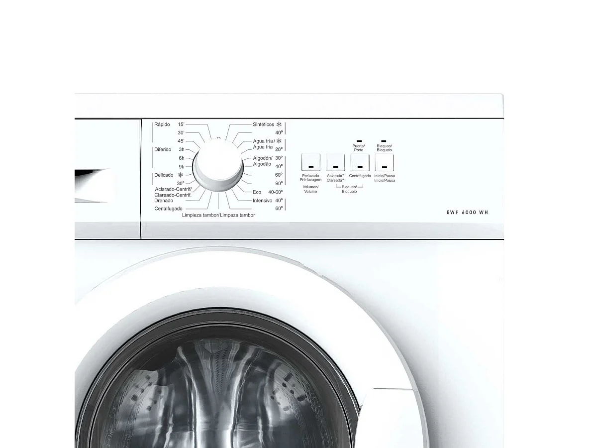 Lavadora Edesa EWF-6000 WH 6kg 1000 rpm 23 programas D blanco 85 cm