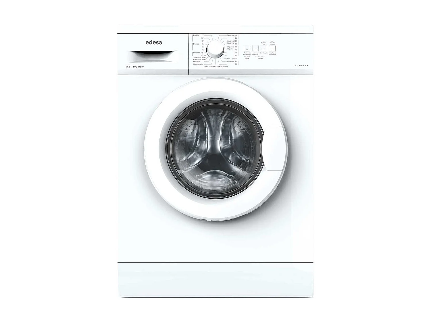 Lavadora Edesa EWF-6000 WH 6kg 1000 rpm 23 programas D blanco 85 cm