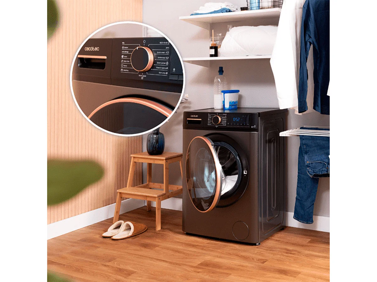 Lavadora Cecotec DressCode 7610 Inverter Steel A 7kg 1400 rpm Motor Inverter Plus A gris 85 cm