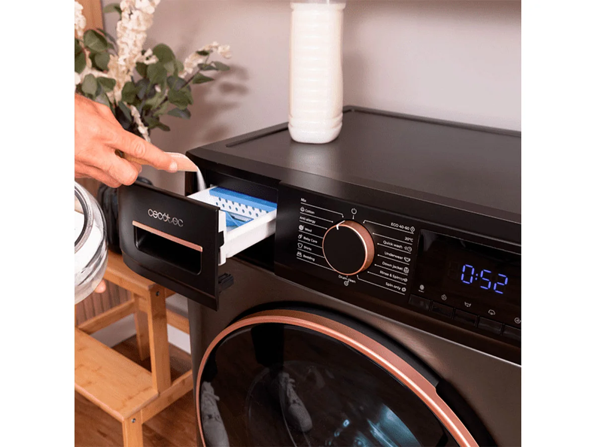 Lavadora Cecotec DressCode 7610 Inverter Steel A 7kg 1400 rpm Motor Inverter Plus A gris 85 cm