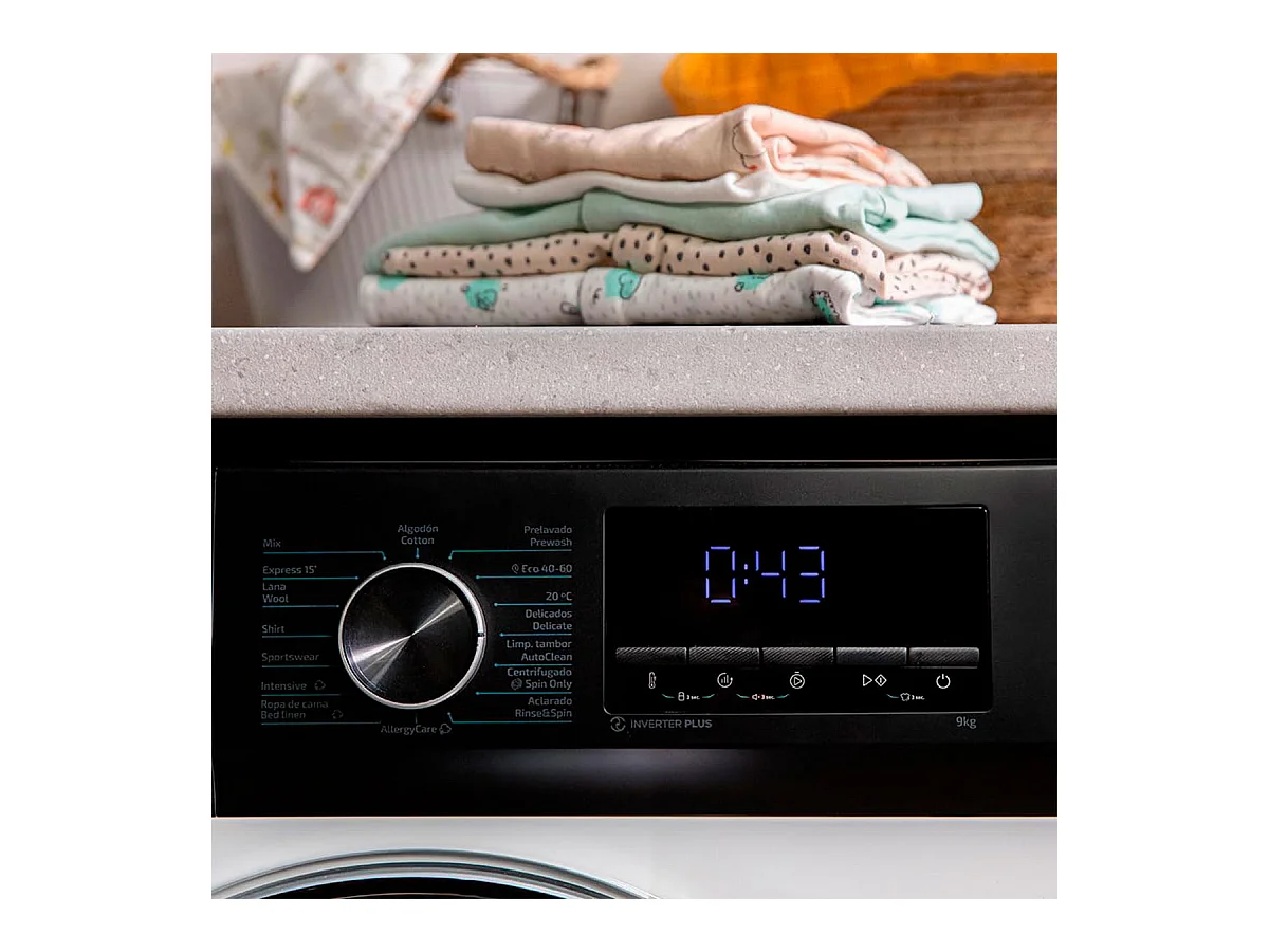 Lavadora Cecotec Bolero DressCode 9500 Inverter A 9kg 1400 rpm 16 programas A blanco 85 cm