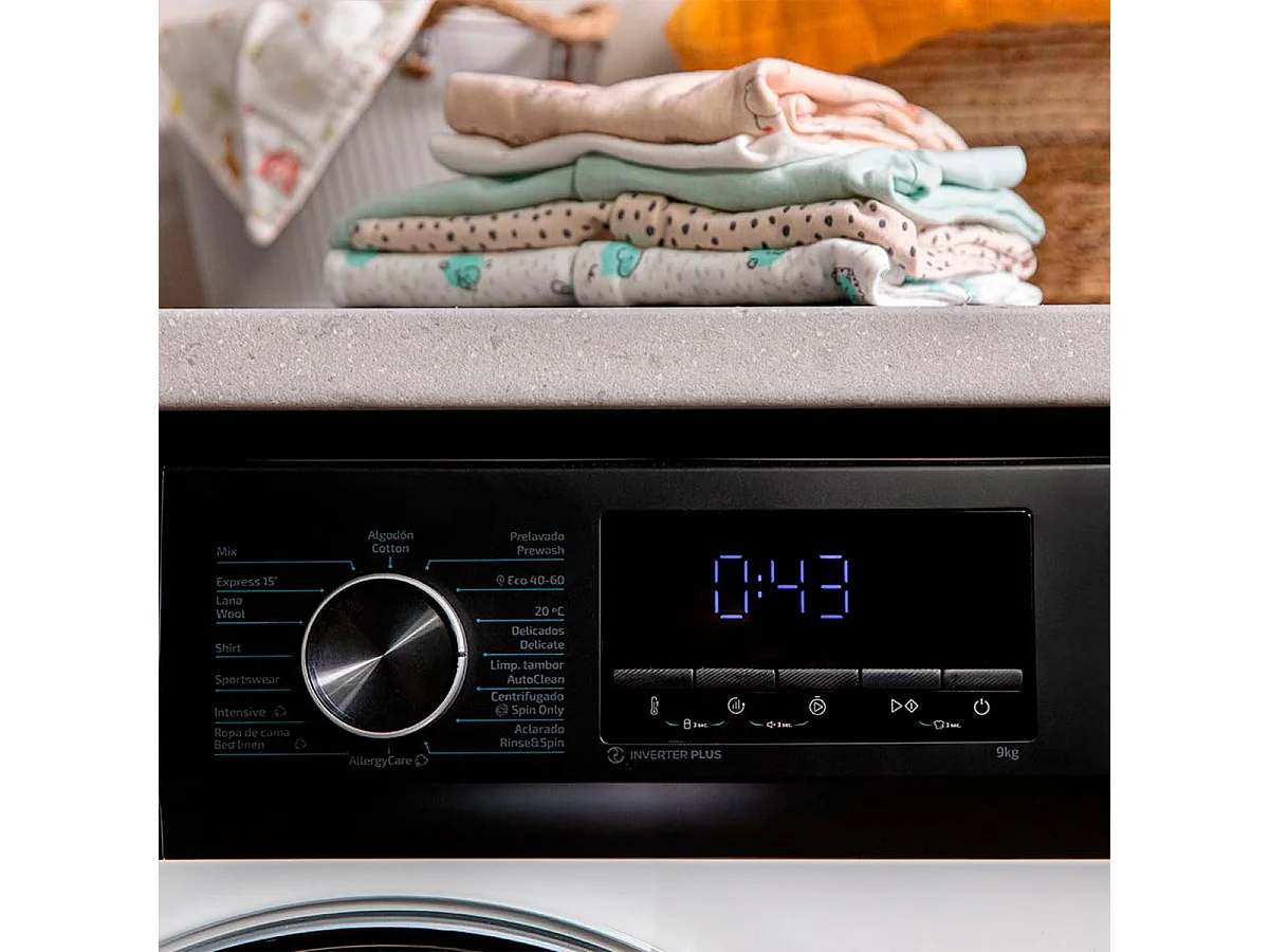 Lavadora Cecotec Bolero DressCode 9500 Inverter A 9kg 1400 rpm 16 programas A blanco 85 cm