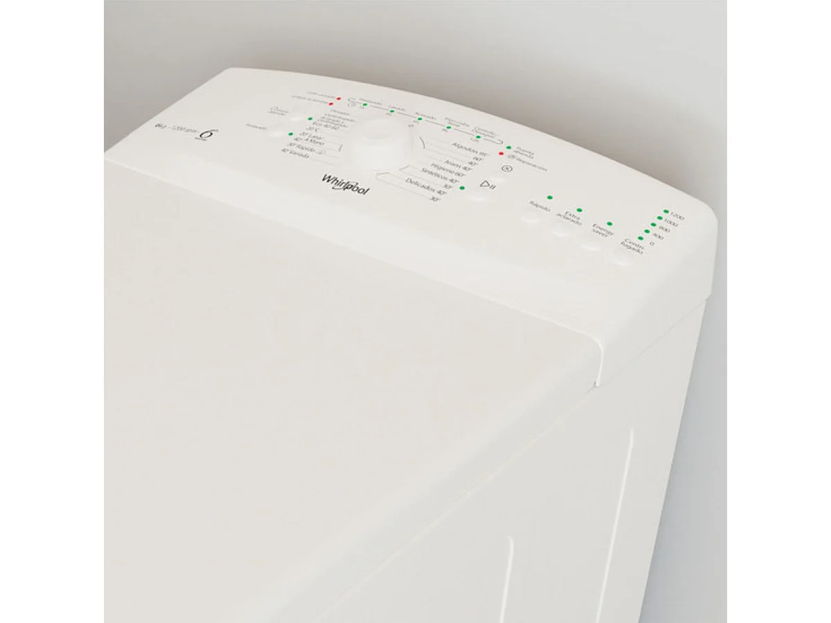 Lavadora carga superior Whirpool TDLR-6240L 6kg 1151 rpm 7 programas C blanco 40 cm