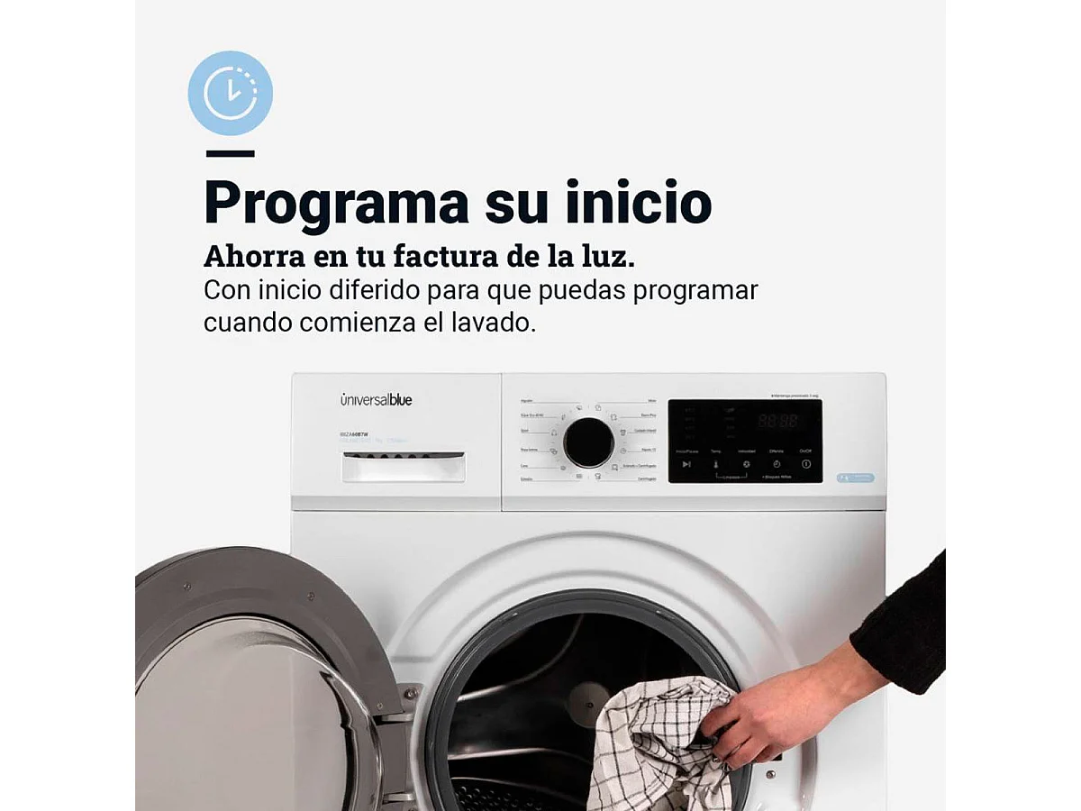 Lavadora Ibiza 6007W Universal Blue 7kg 1200 rpm E blanco 85 cm