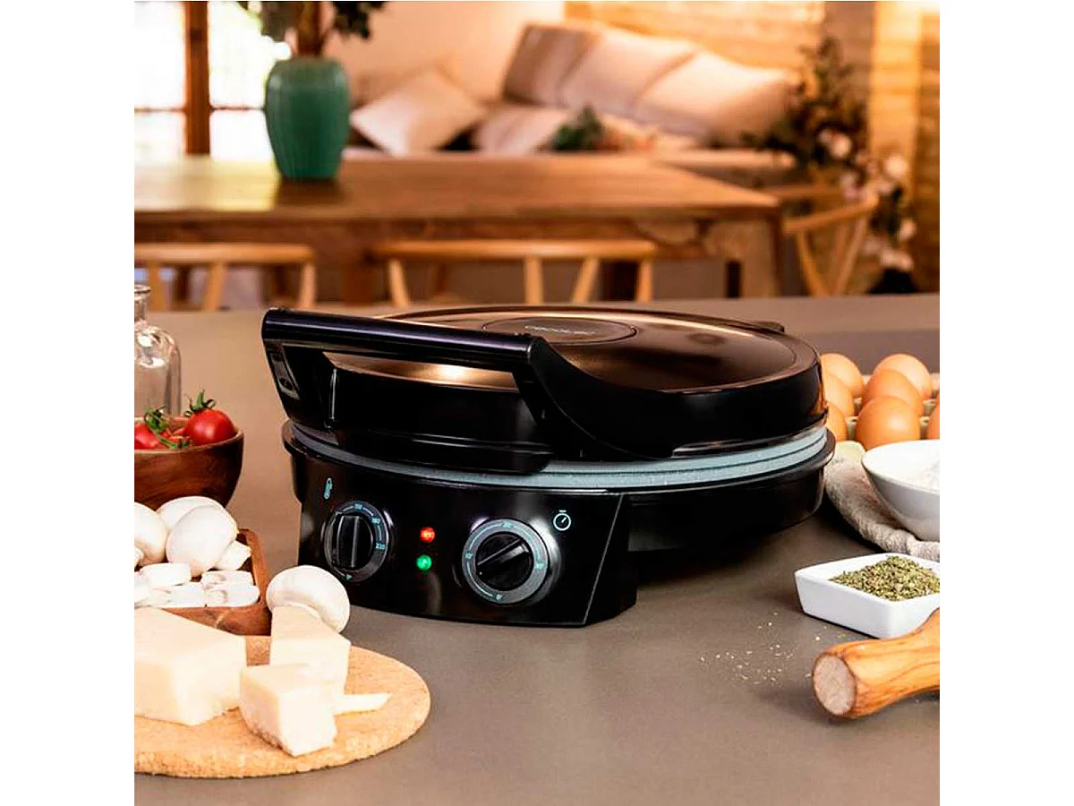 Horno eléctrico para pizza Cecotec Fun Pizza&Co 1800W negro Ø31 cm