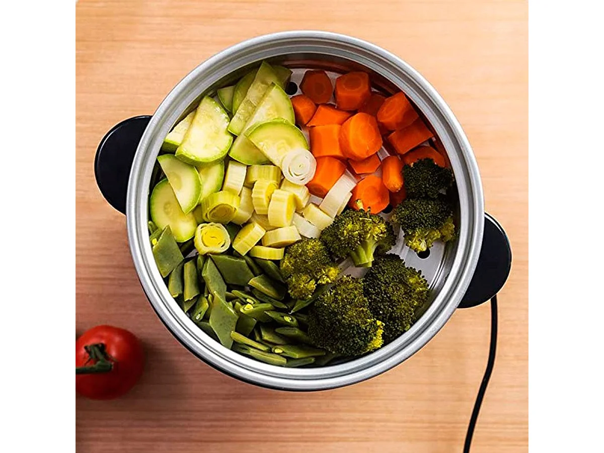 Arrocera eléctrica Cecotec RiceFusion 7000 Inox 700W 1,8L inox/negro