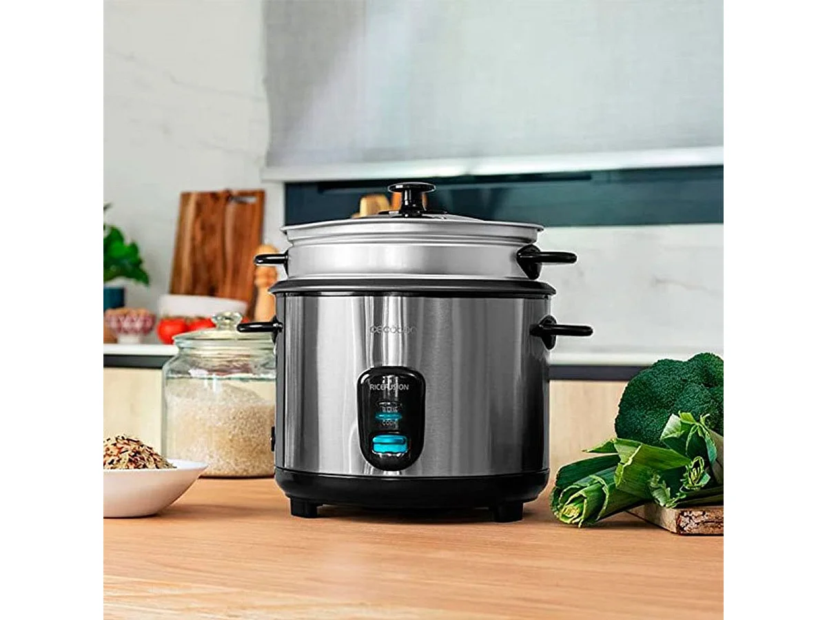 Arrocera eléctrica Cecotec RiceFusion 7000 Inox 700W 1,8L inox/negro