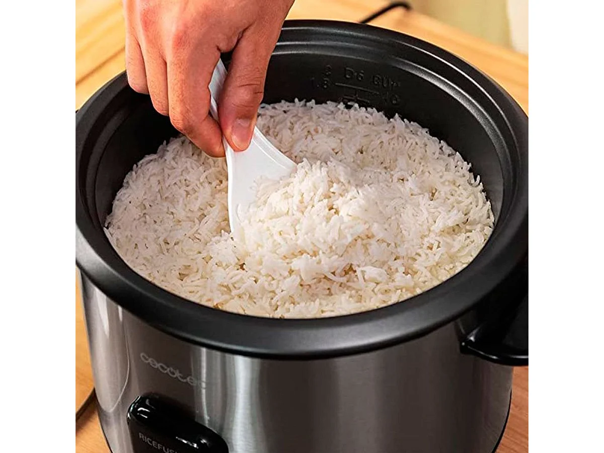 Arrocera eléctrica Cecotec RiceFusion 7000 Inox 700W 1,8L inox/negro