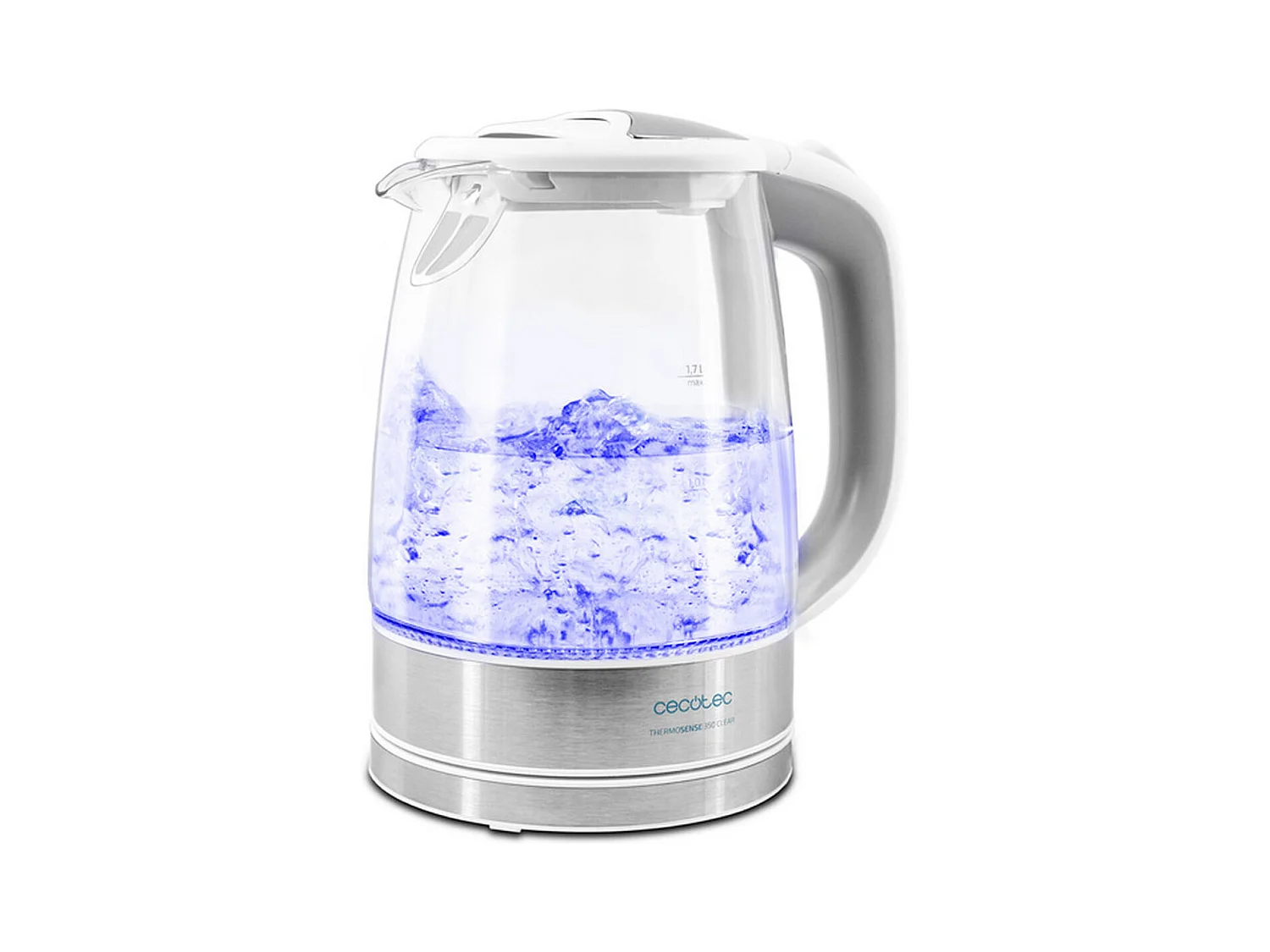 Hervidor de agua eléctrico Cecotec ThermoSense 350 Clear 2200W 1,7L filtro antical vidrio
