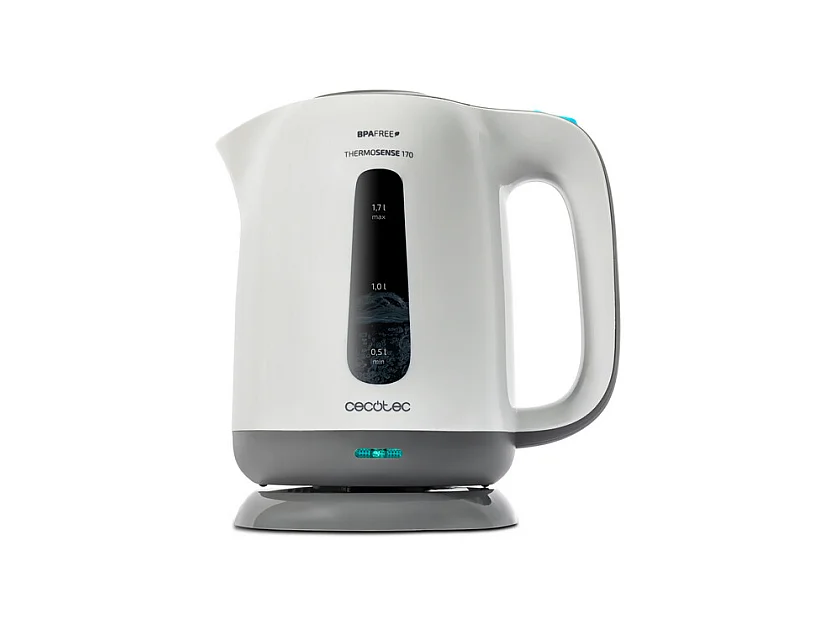 Hervidor de agua eléctrico Cecotec ThermoSense 170 2200W 1,7L filtro antical blanco