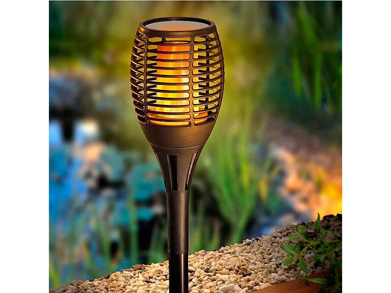 Antorcha solar Grundig 600mAh 30 LED negro Ø9x59 cm