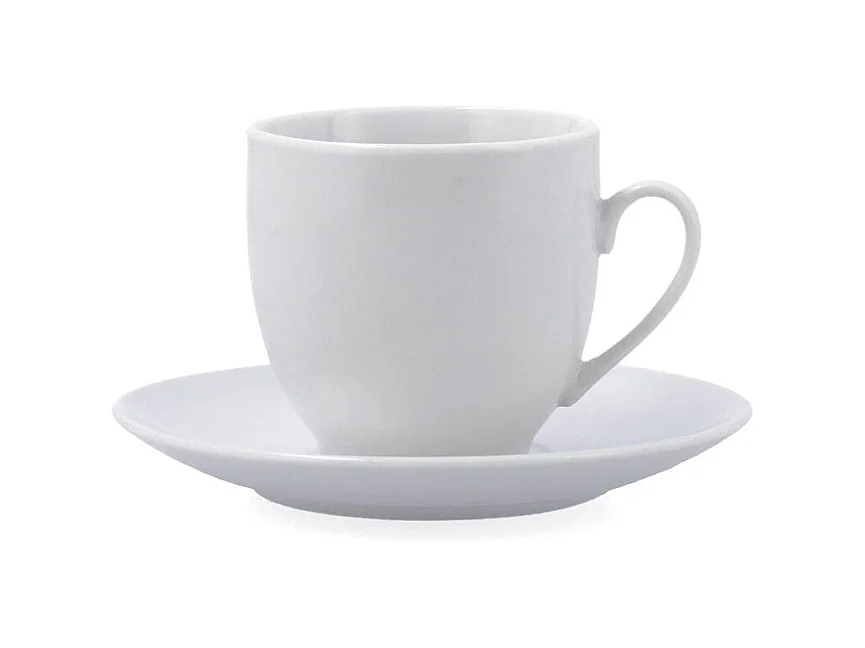 Pack de 6 tazas New Renova Quid con plato porcelana blanco 20cl