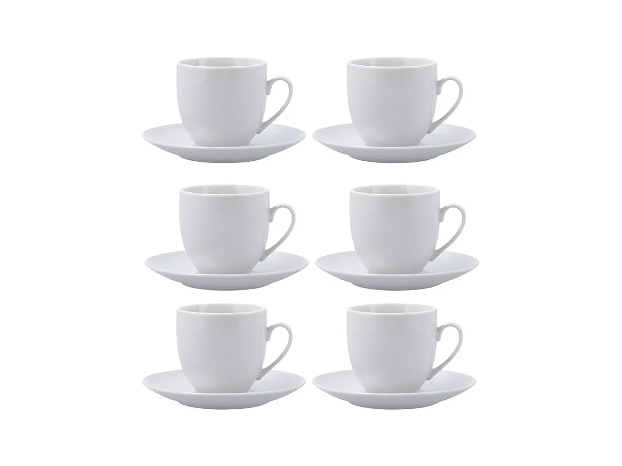 Pack de 6 tazas New Renova Quid con plato porcelana blanco 20cl
