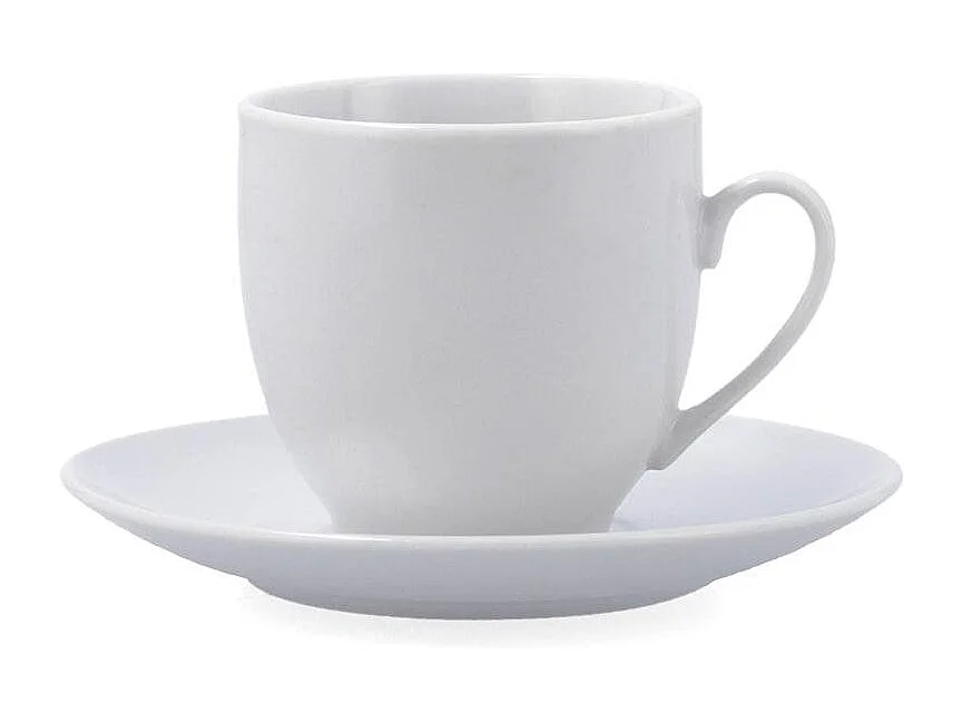 Pack de 6 tazas New Renova Quid con plato porcelana blanco 20cl