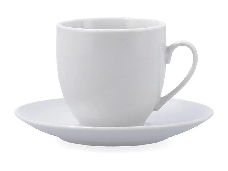Pack de 6 tazas New Renova Quid con plato porcelana blanco 20cl