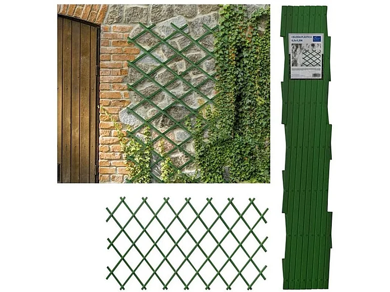 Valla decorativa ProGarden extensible verde oscuro 200x100 cm