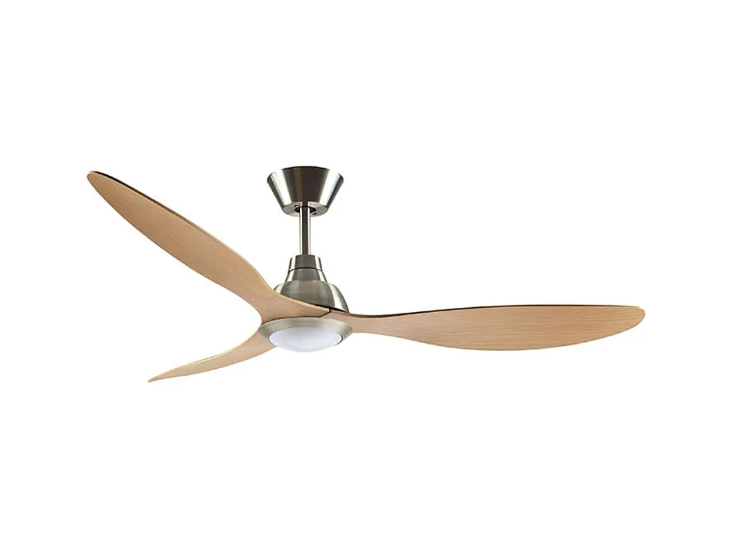 Ventilador de techo Delfos Bel Air 20W 3 aspas mando a distancia marrón claro Ø132 cm