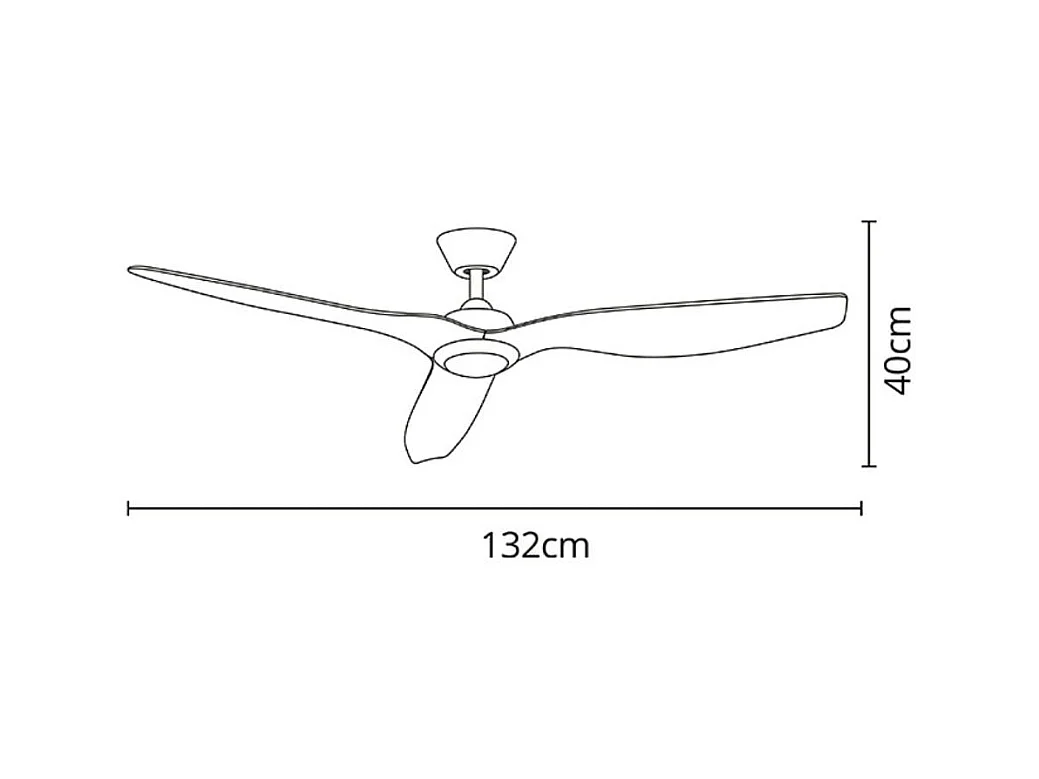 Ventilador de techo Delfos Bel Air 20W 3 aspas mando a distancia marrón claro Ø132 cm