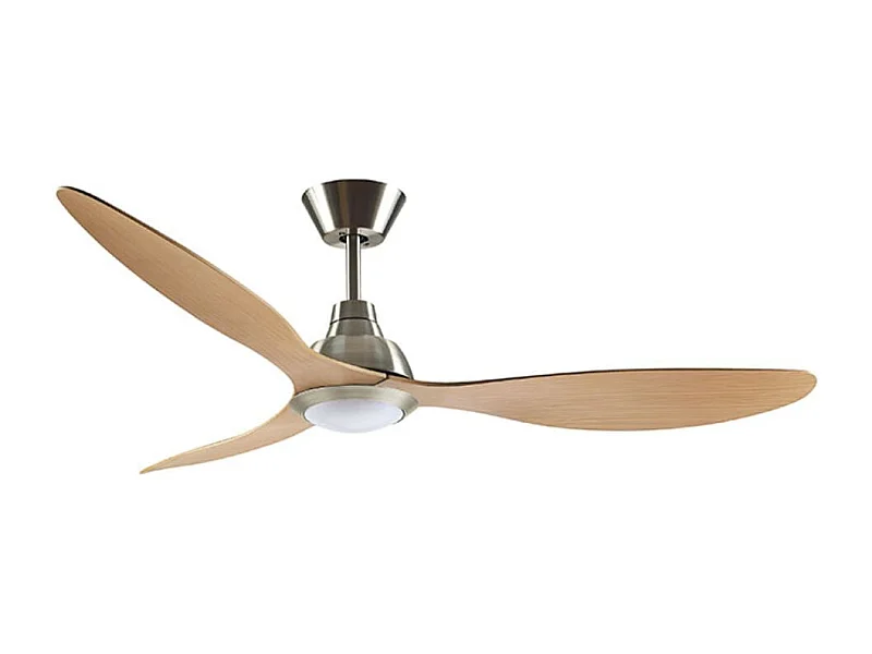 Ventilador de techo Delfos Bel Air 20W 3 aspas mando a distancia marrón claro Ø132 cm