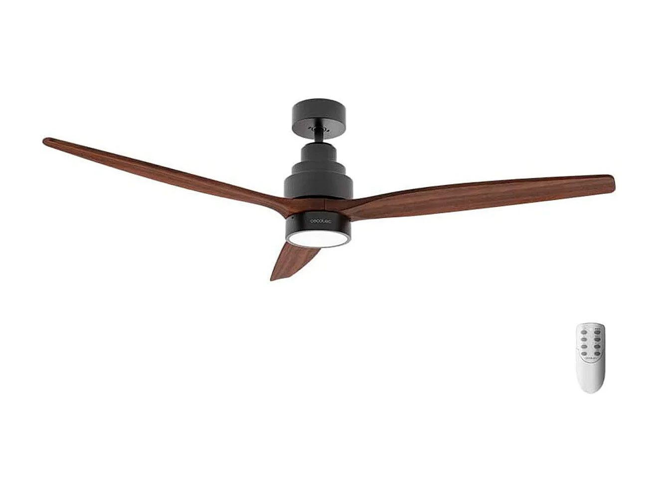Ventilador de techo Cecotec EnergySilence Aero 5300 Black&Wood Design 30W 3 aspas mando a distancia negro/madera