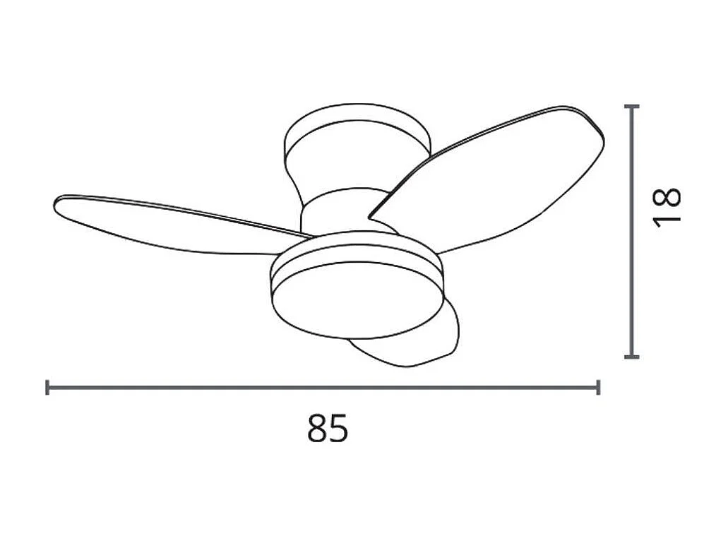 Ventilador de techo Tauro Bel Air 48W 3 aspas con luz LED negro/haya Ø85x18 cm