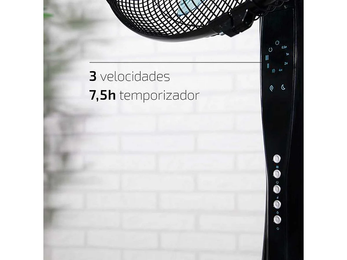 Ventilador de pie Cecotec EnergySilence 530 Power Connected 50W 5 aspas negro 110-130 cm