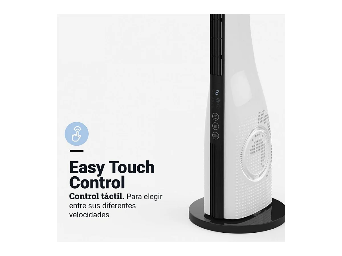 Ventilador de torre Baqueira 5051 digital 50W blanco/negro 90 cm