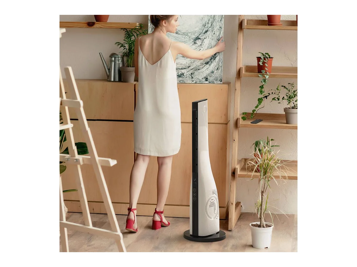 Ventilador de torre Baqueira 5051 digital 50W blanco/negro 90 cm