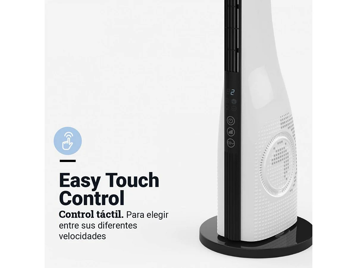 Ventilador de torre Baqueira 5051 digital 50W blanco/negro 90 cm