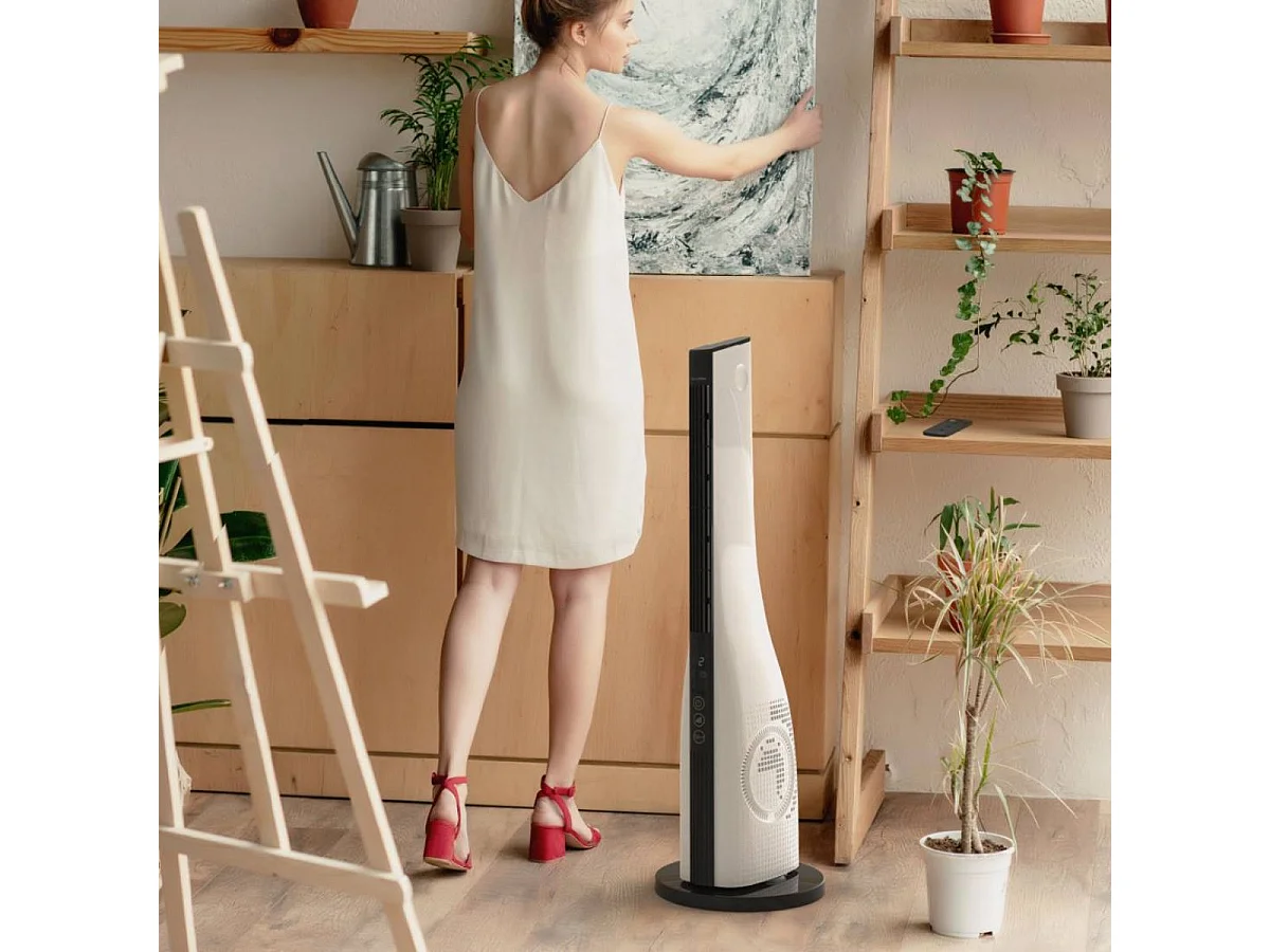 Ventilador de torre Baqueira 5051 digital 50W blanco/negro 90 cm