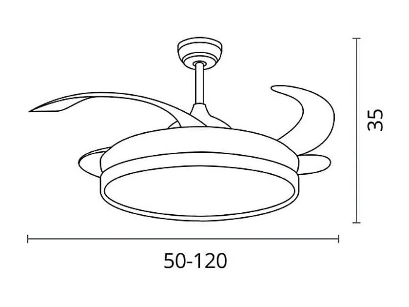 Ventilador de techo New Asgard Maxi Bel Air 72W 4 aspas retráctiles blanco Ø120 cm