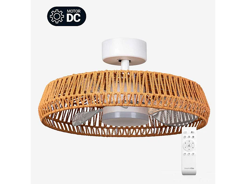 Ventilador de techo Belat 7022WR Universal Blue 55W diseño de tulipa natural Ø60 cm