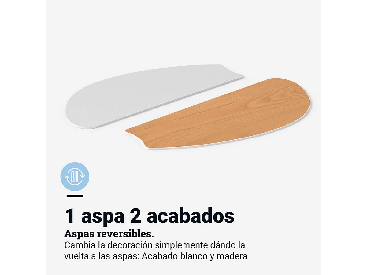 Ventilador de techo Geneva 6030W Universal Blue 50W 6 aspas reversibles blanco/natural Ø76 cm