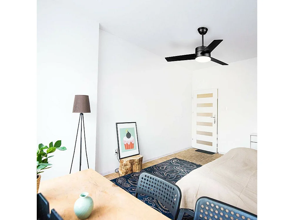 Ventilador de techo Bora Universal Blue con luz 70W negro