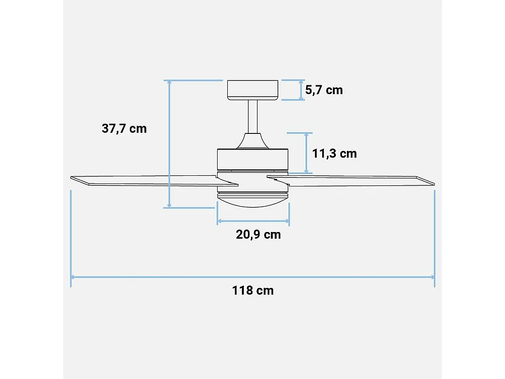 Ventilateur de Plafond Universal Blue UVT1310-20 70 W Noir (119 cm)