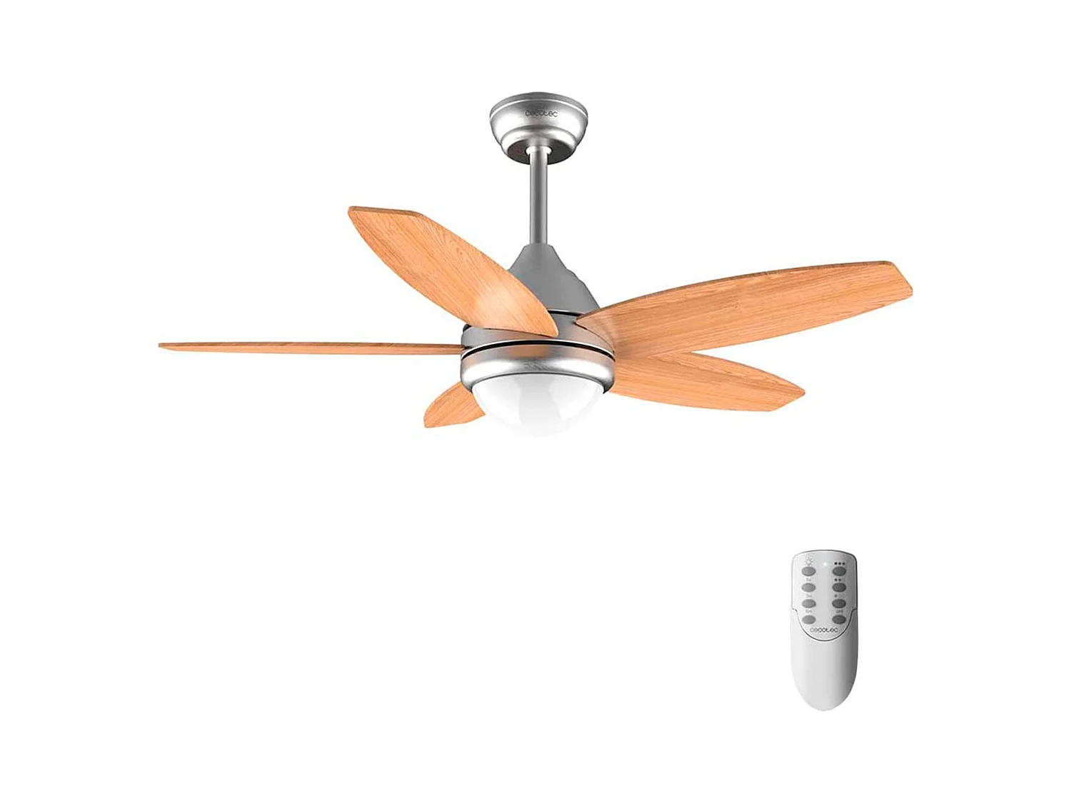 Ventilador de techo EnergySilence Aero 495 con mando 55W 3 velocidades 5 aspas natural