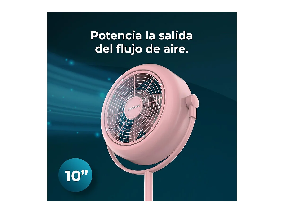Ventilador de pie Cecotec EnergySilence 250 ClassicStyle 25W 3 aspas 2 velocidades rosa