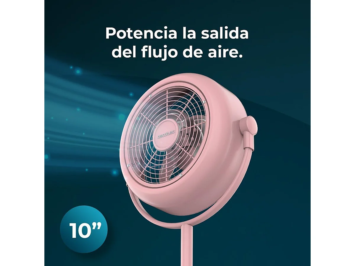 Ventilador de pie Cecotec EnergySilence 250 ClassicStyle 25W 3 aspas 2 velocidades rosa