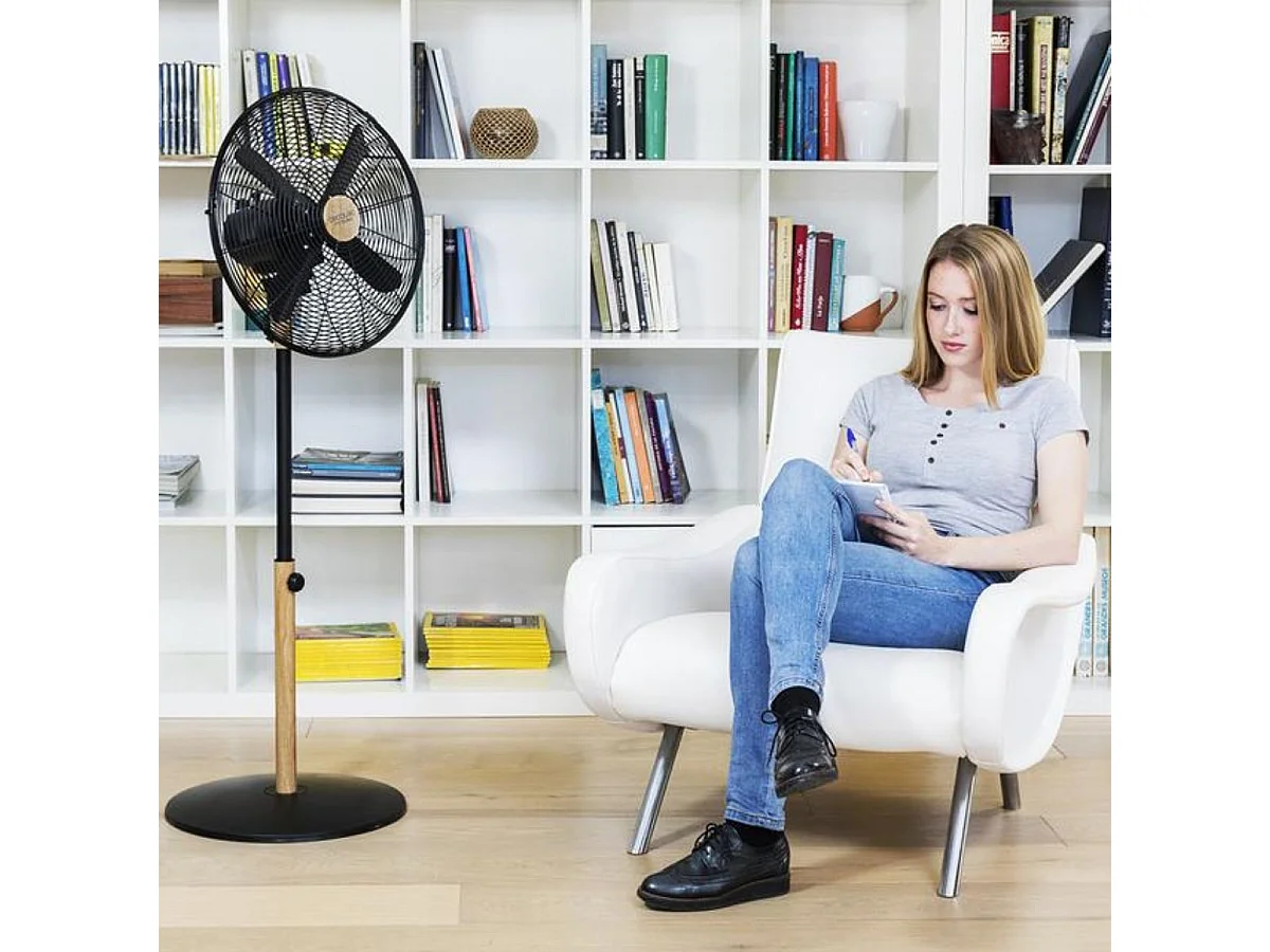 Ventilador de pie Cecotec EnergySilence 600 Woodstyle 50W 4 aspas negro/madera