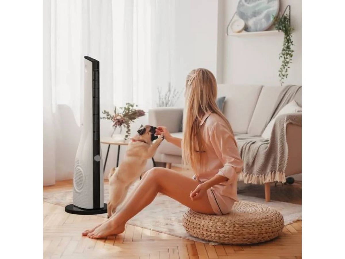 Ventilador de torre Baqueira 5050 mecánico 50W blanco/negro 90 cm