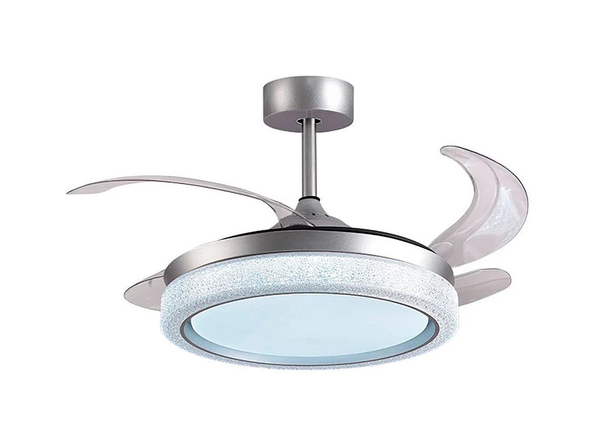 Ventilador de techo Acanto Bel Air 72W aspas retráctiles mando a distancia plata Ø108 cm