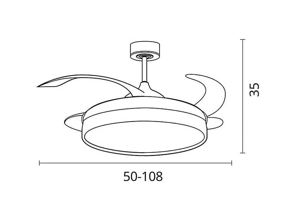 Ventilador de techo Acanto Bel Air 72W aspas retráctiles mando a distancia plata Ø108 cm