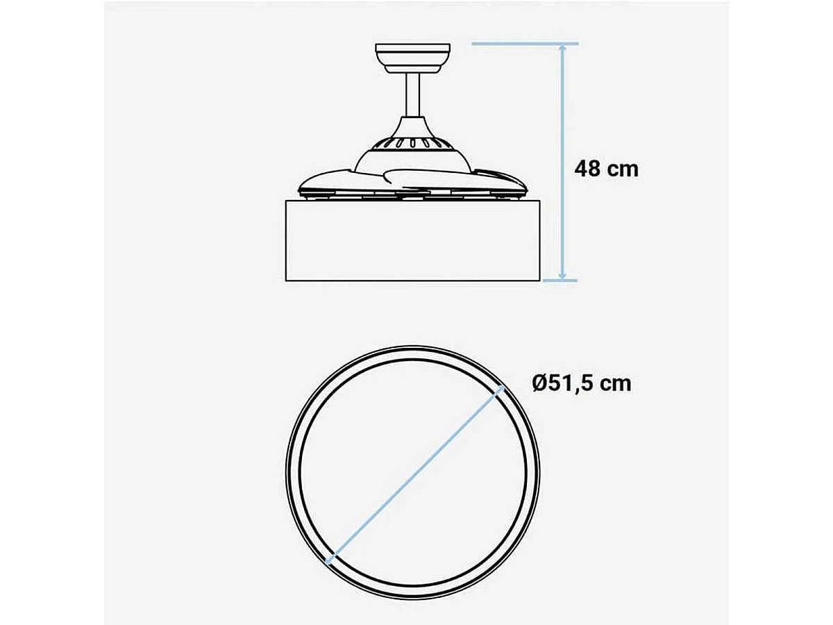 Ventilador de techo Jaloque 5042WR Universal Blue 65W mando a distancia beige