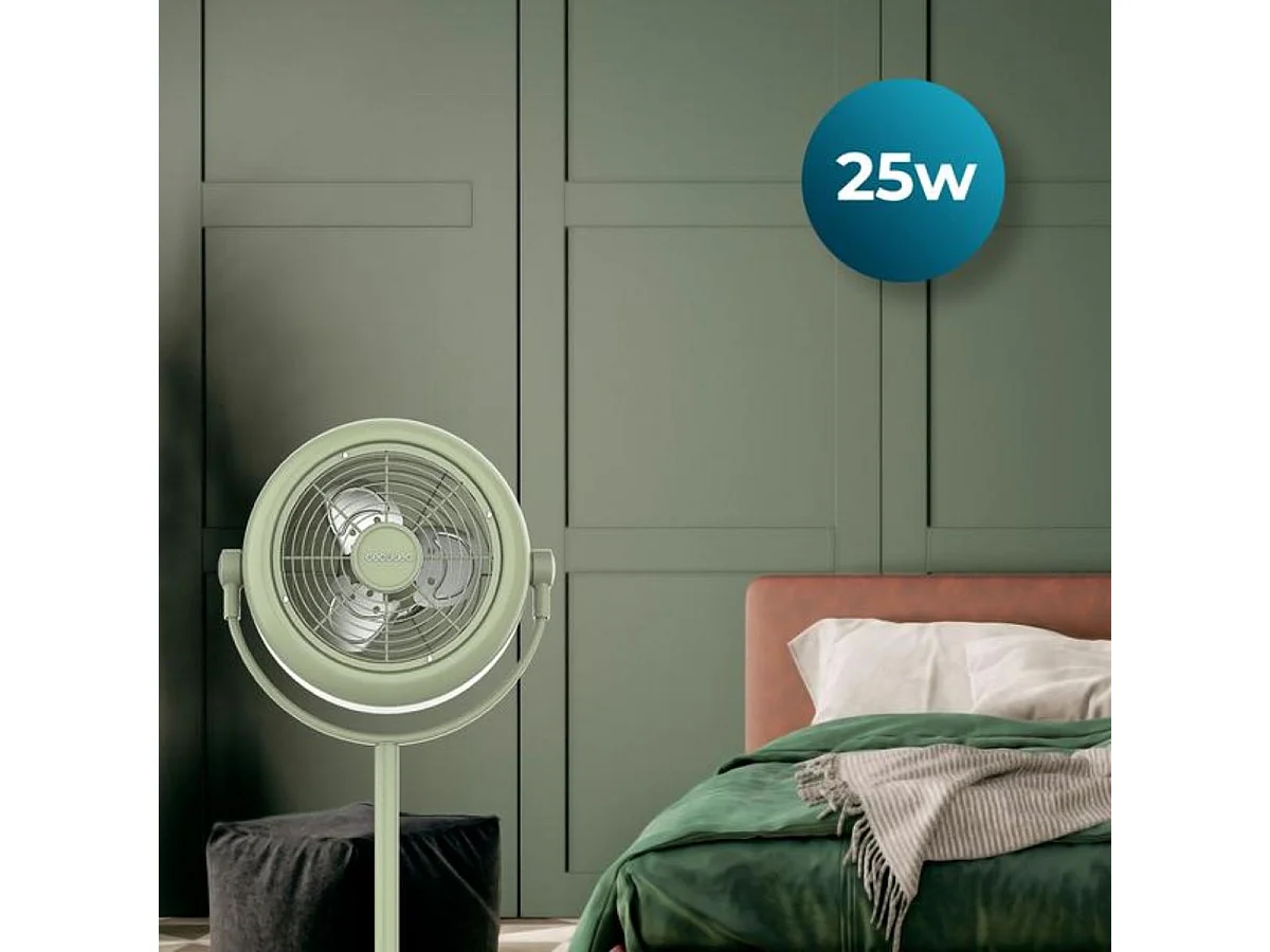 Ventilador de pie Cecotec EnergySilence 250 ClassicStyle 25W 3 aspas 2 velocidades verde