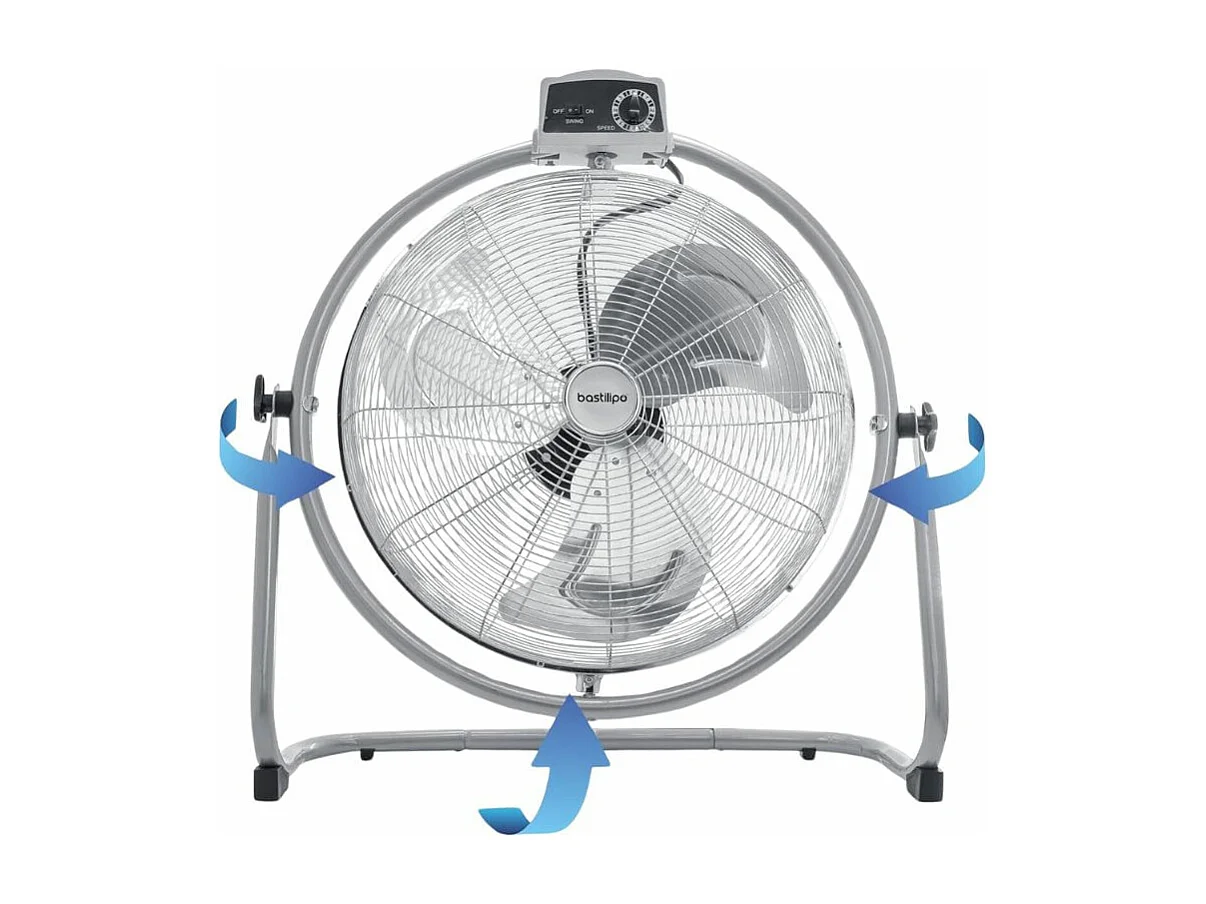 Ventilador de suelo Bastilipo Mónsul 140W 3 aspas plata Ø50 cm