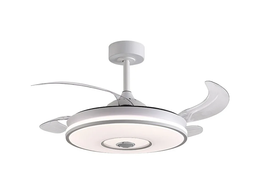 Ventilador de techo Colors Bel Air 72W 4 aspas retráctiles con altavoz Bluetooth blanco Ø108 cm