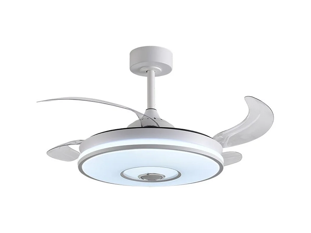 Ventilador de techo Colors Bel Air 72W 4 aspas retráctiles con altavoz Bluetooth blanco Ø108 cm