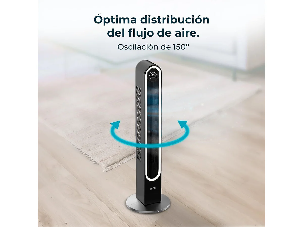 Ventilador de torre Cecotec EnergySilence 9090 Skyline Smart Light 60W mando a distancia negro 106 cm