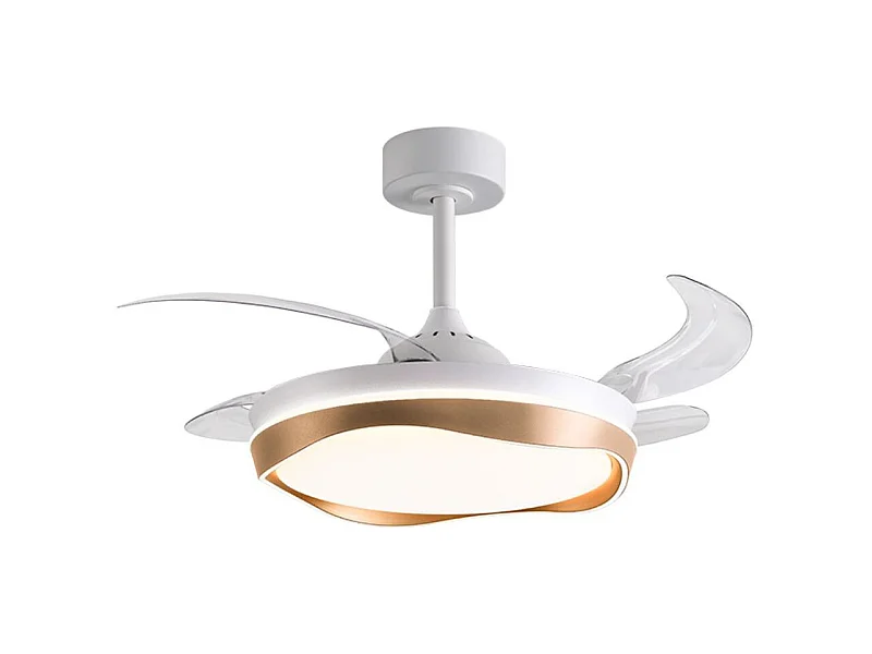 Ventilador de techo Almati Bel Air 72W 4 aspas retráctiles con luz blanco/dorado LED Ø108 cm