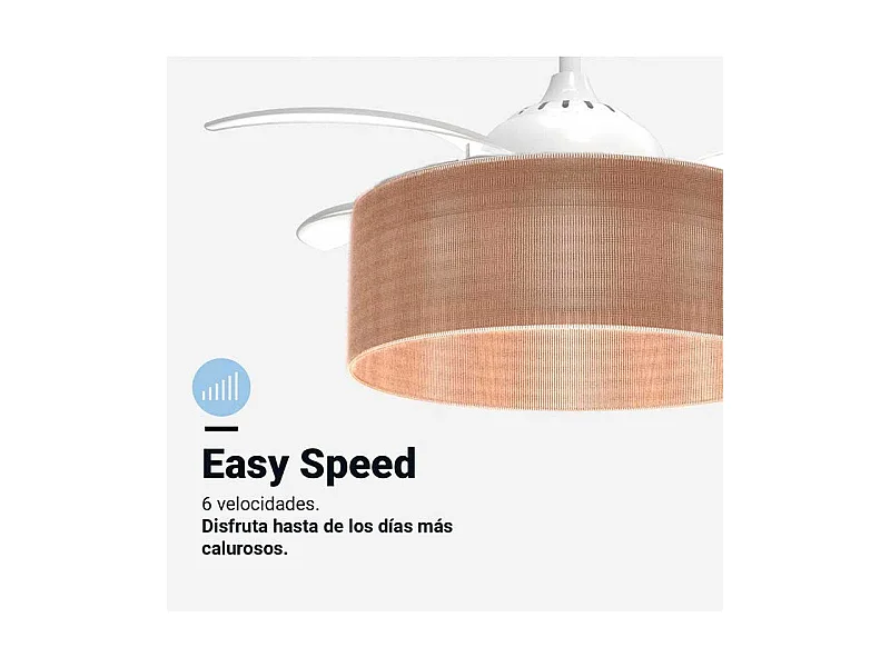 Ventilador de techo Jaloque 5042WFC Universal Blue 65W 4 aspas retráctiles marrón